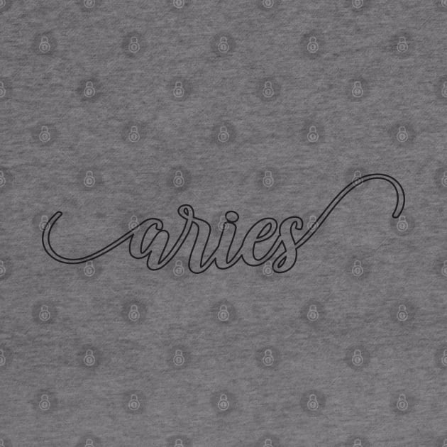 Aries Zodiac Script Sticker by aterkaderk